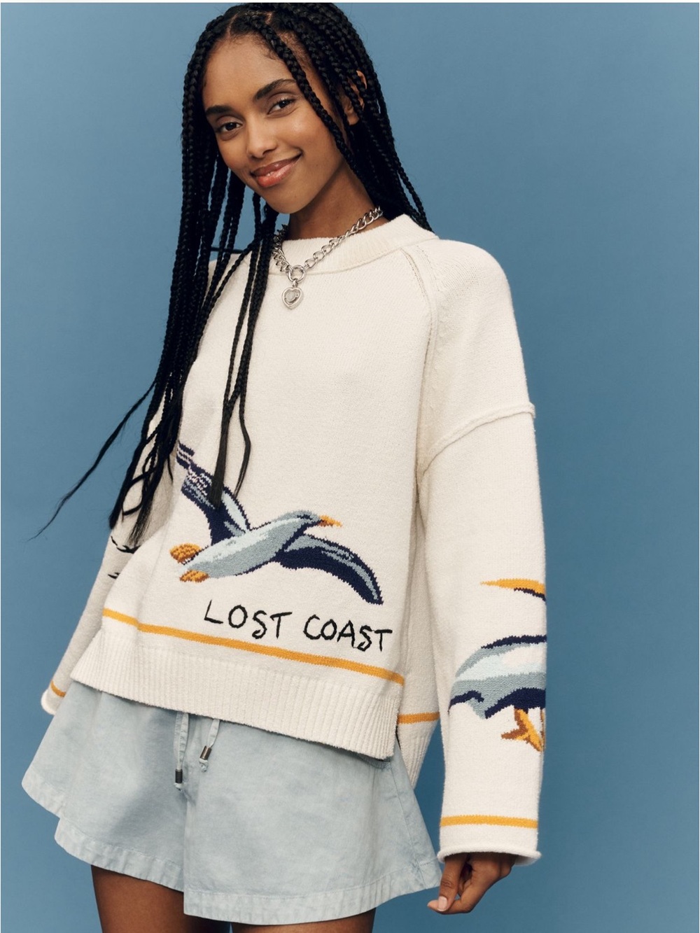 Pilcro Cream Lost Coast Crewneck Sweater Size XSP